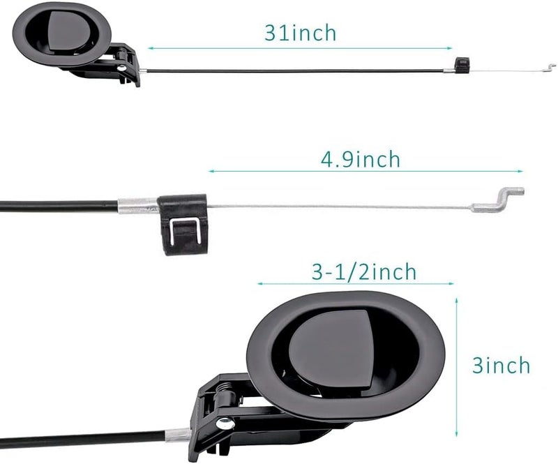 ttmagic Universal Heavy-Duty Metal Sofa Chair Recliner Release Pull Handle Replacement Parts with Cable, Fits Ashley, Lazy Boy and Most Recliner Sofa Brand, Recliner Handle Size 3" x 3.5" - Image 2
